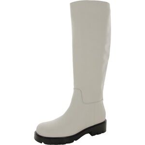 NEW! Marc Fisher LTD Leather Phidias Lugsole Tall Knee-High Boots White sz.6